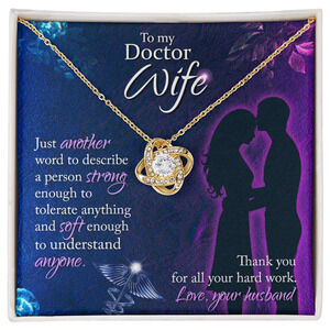 Just Another Word Infinity Knot CZ Necklace Gold Tone Standard Box